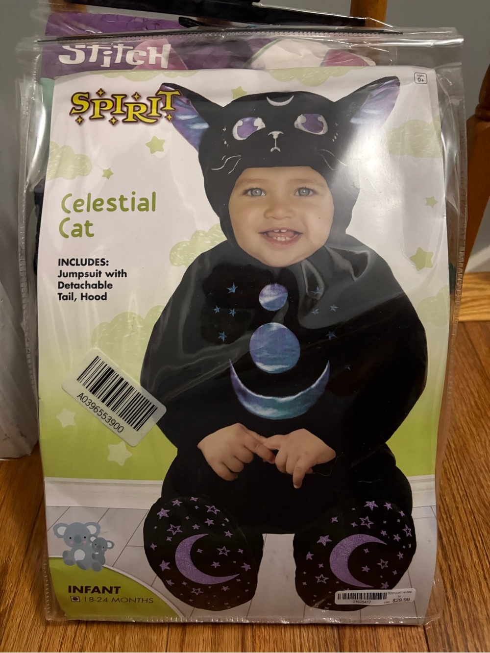 Spirit Celestial Cat Infant Costume - Black with Purple and Blue Accents